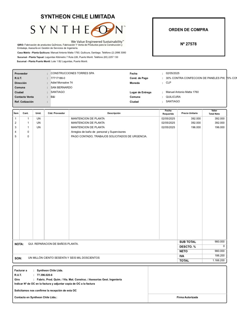 Orden de Compra | PDF