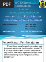 Pembentukan Persekitaran Pembelajaran Yang Kondusif