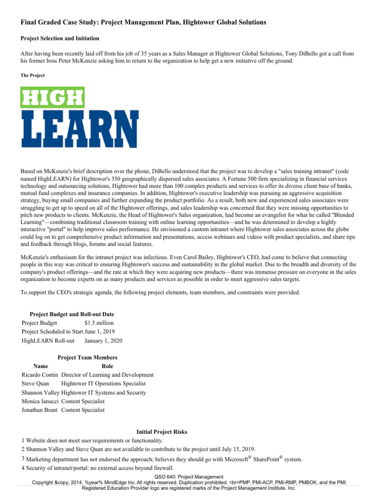 Page Comprehensive Case Study Analysis PartI | PDF | Share Point ...