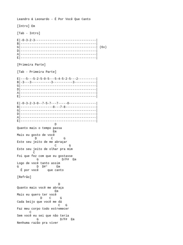 Leandro & Leonardo: É Por Você Que Canto | PDF | Música gravada