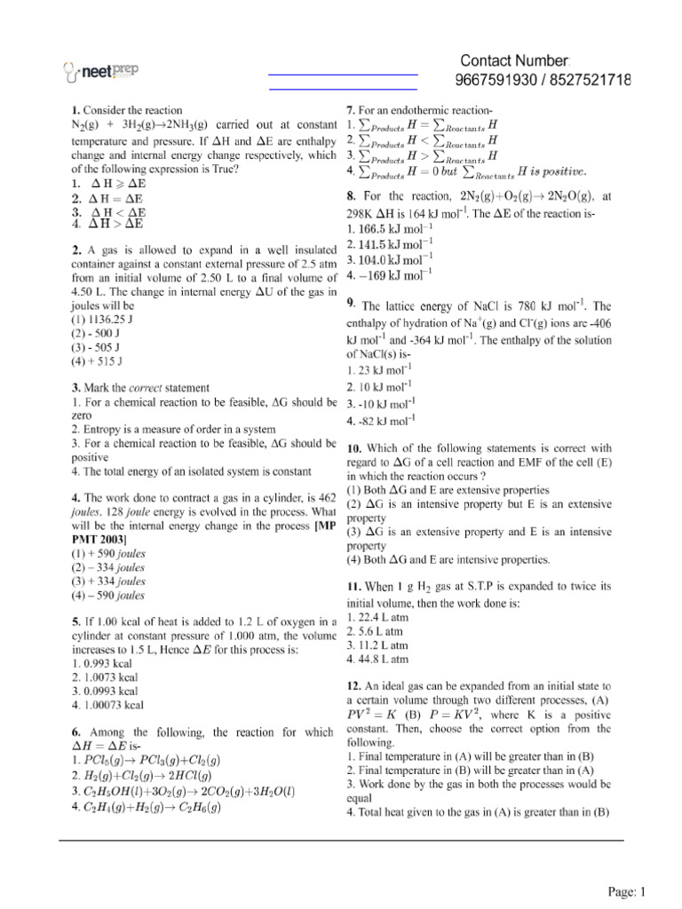 Thermodynamics Part 1 Pdf