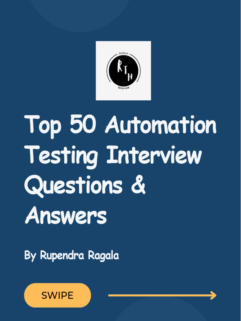 Top 50 Automation Testing Q&A | PDF | Selenium (Software) | Computing