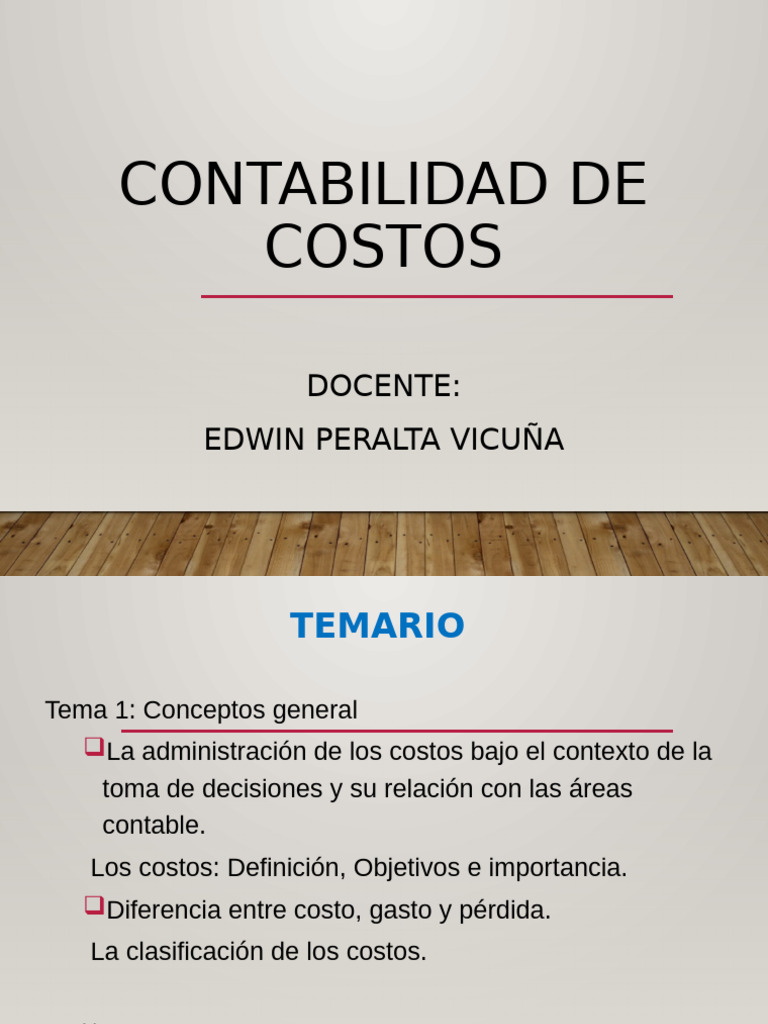 Sesion 1 Contabilidad de Costos | PDF | Contabilidad | Costo