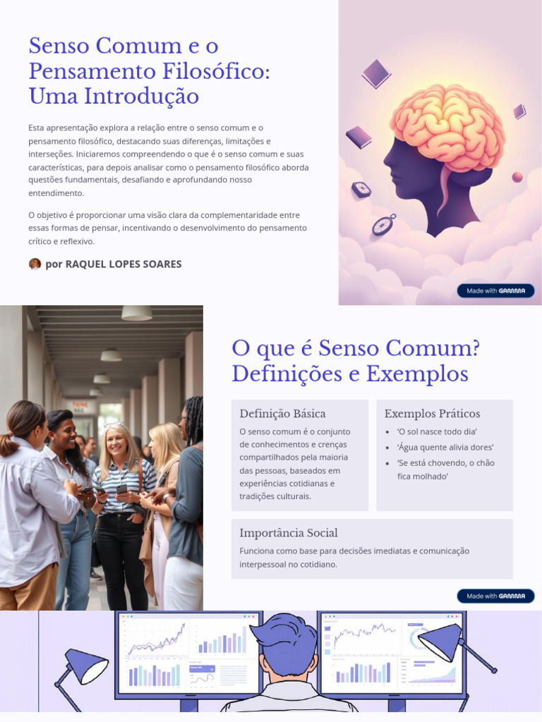 Senso Comum e Filosofia: Interseções e Limitações | PDF | Pensamento ...