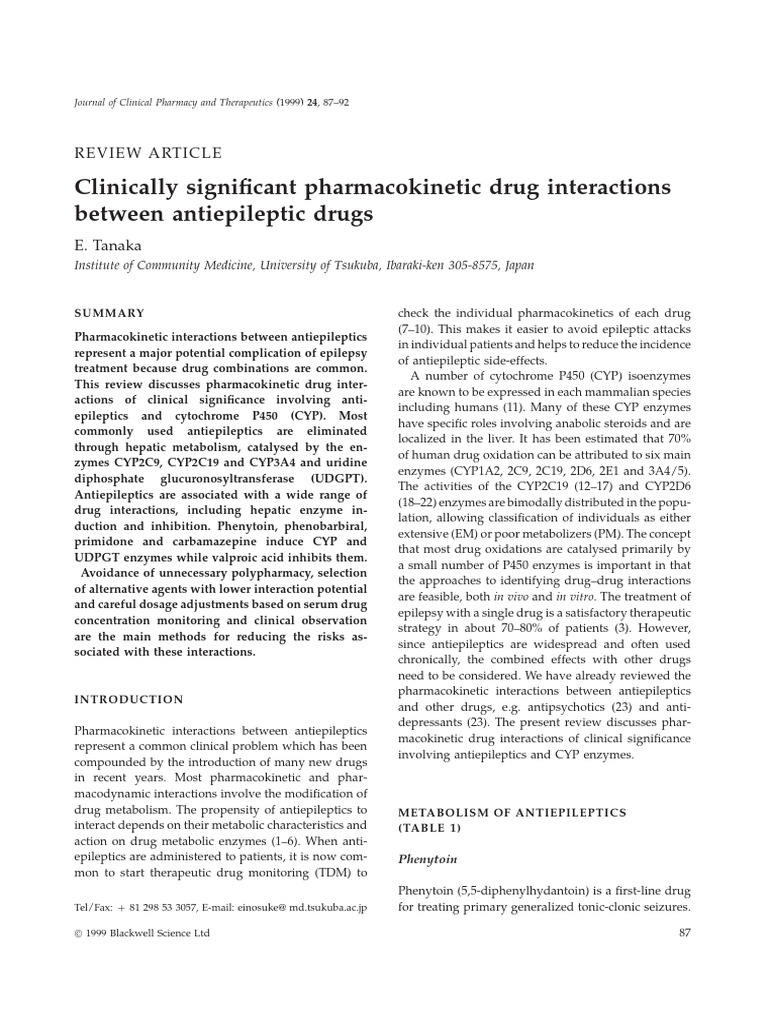 Antiepileptic Drug Interaction Review | PDF | Drugs | Epilepsy