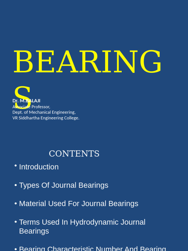 Types and Materials of Journal Bearings | PDF | Bearing (Mechanical ...