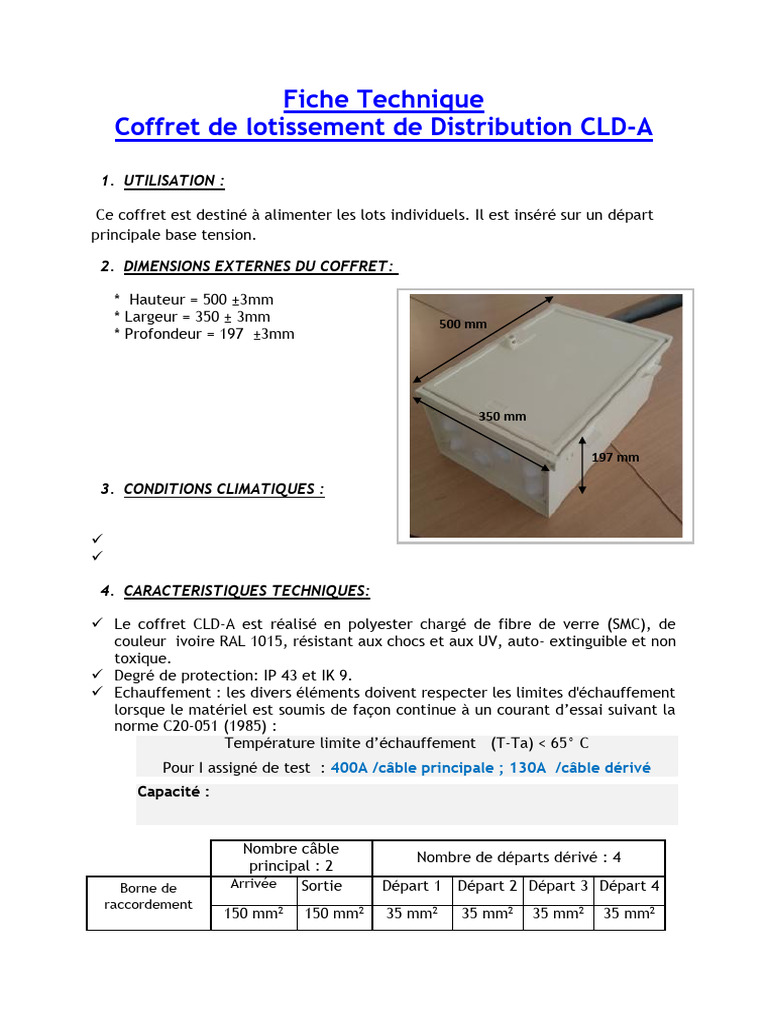 Coffret de Distribution CLD-A Techniques | PDF