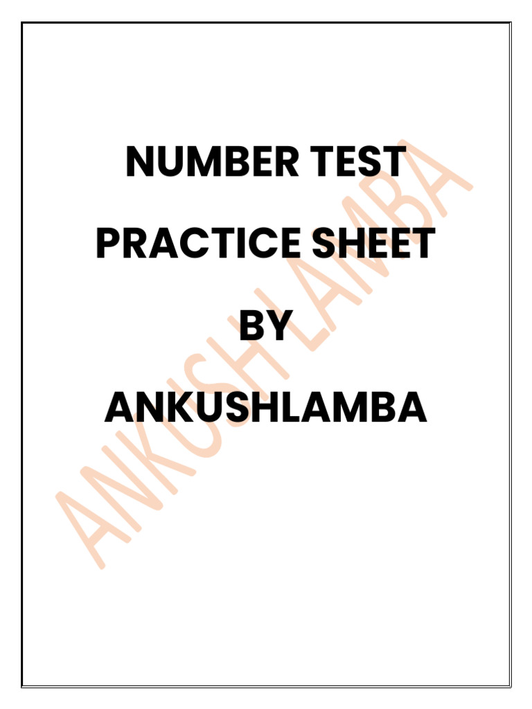 Number Test Practice Reasoning | PDF