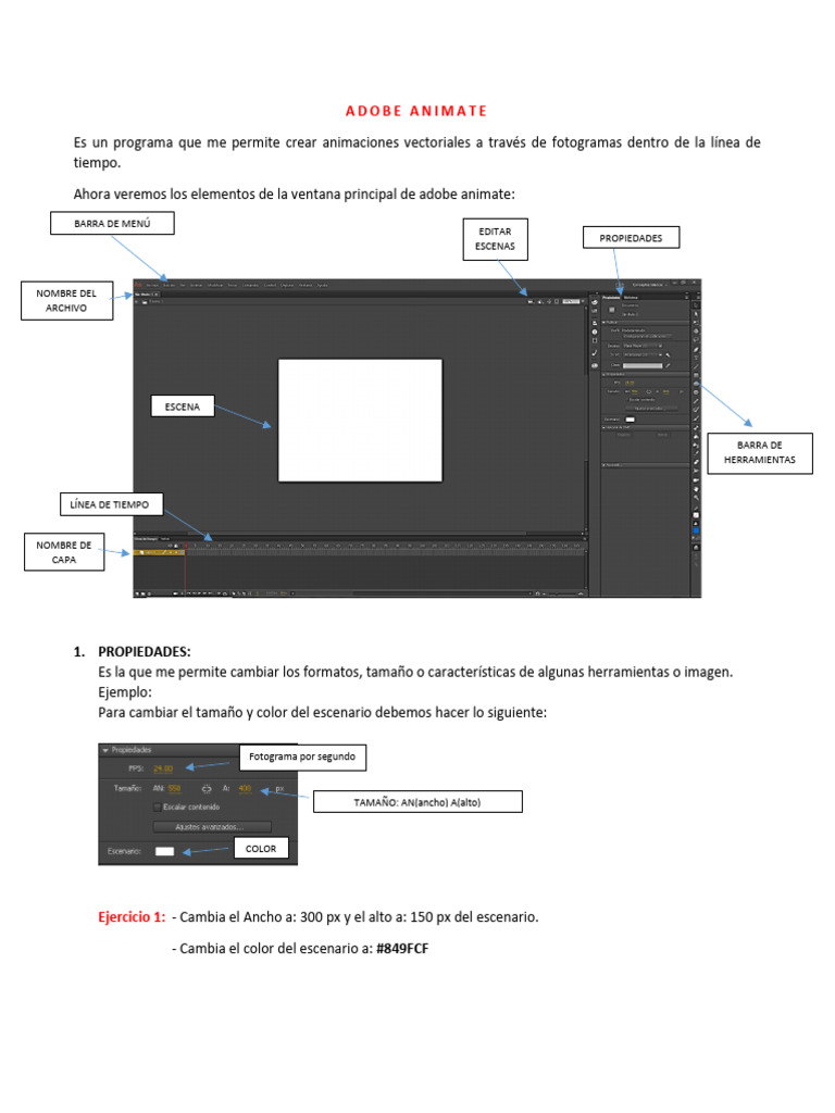 Elementos y Herramientas en Adobe Animate | PDF | Animación