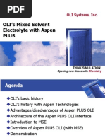 OLI Mixed Solvent Electrolyte With Aspen Plus