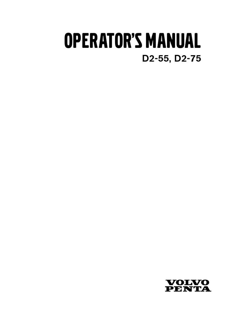 Volvo Penta D2-55/D2-75 Operator Manual | PDF | Engines | Coolant
