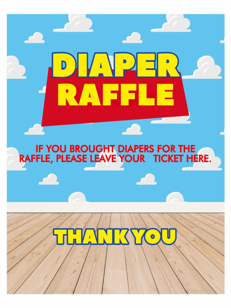 Boy Story Diaper Raffle Sign | PDF