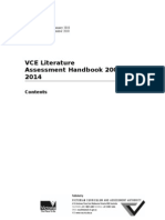 VCE Literature Assessment Handbook 2006 - 2014: Version 1: Updated 20 January 2010 Version 2: Updated November 2010