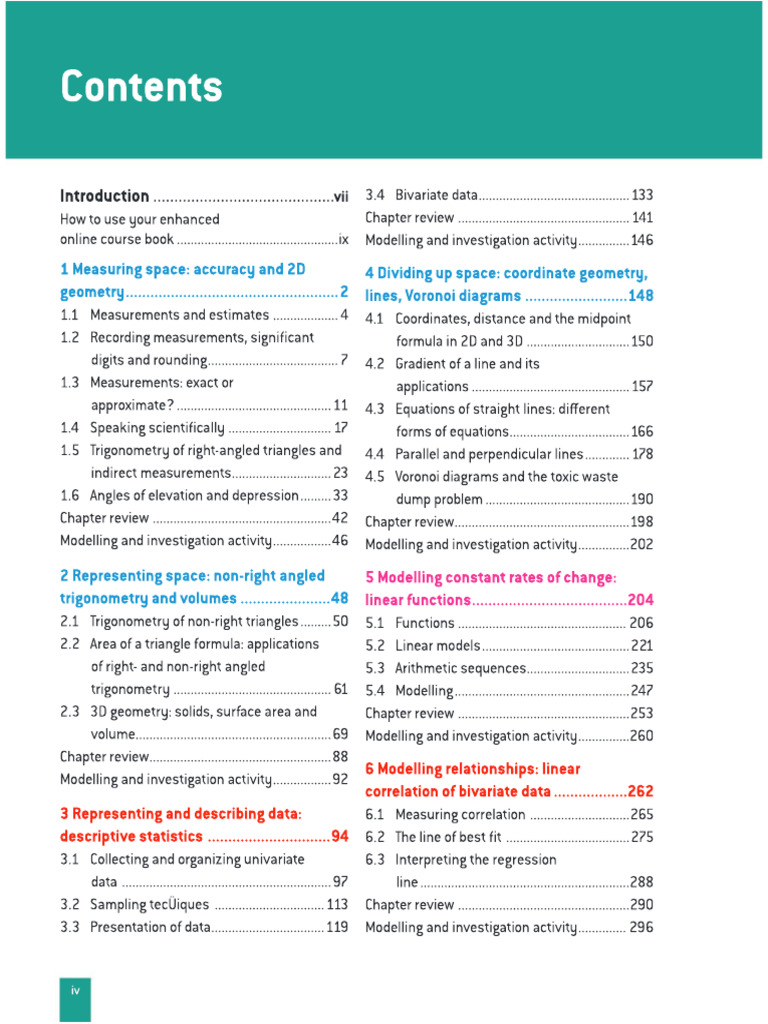 Table of Contents Math AI SL | PDF
