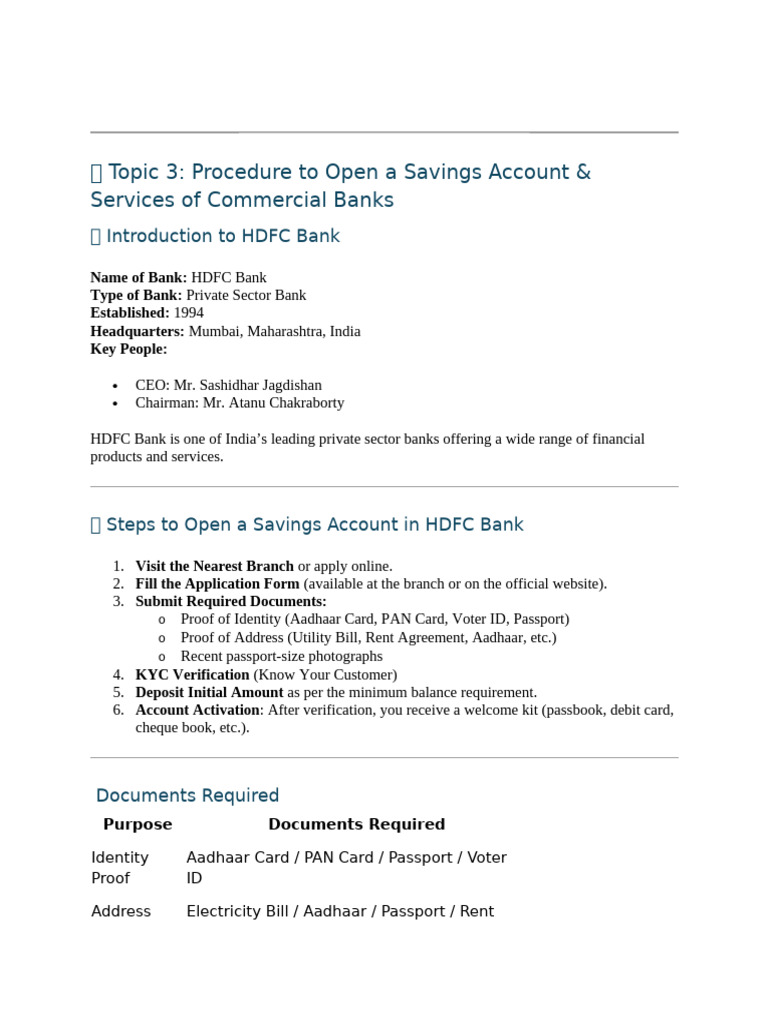 Saving Account Commerce | PDF | Identity Document | Banks
