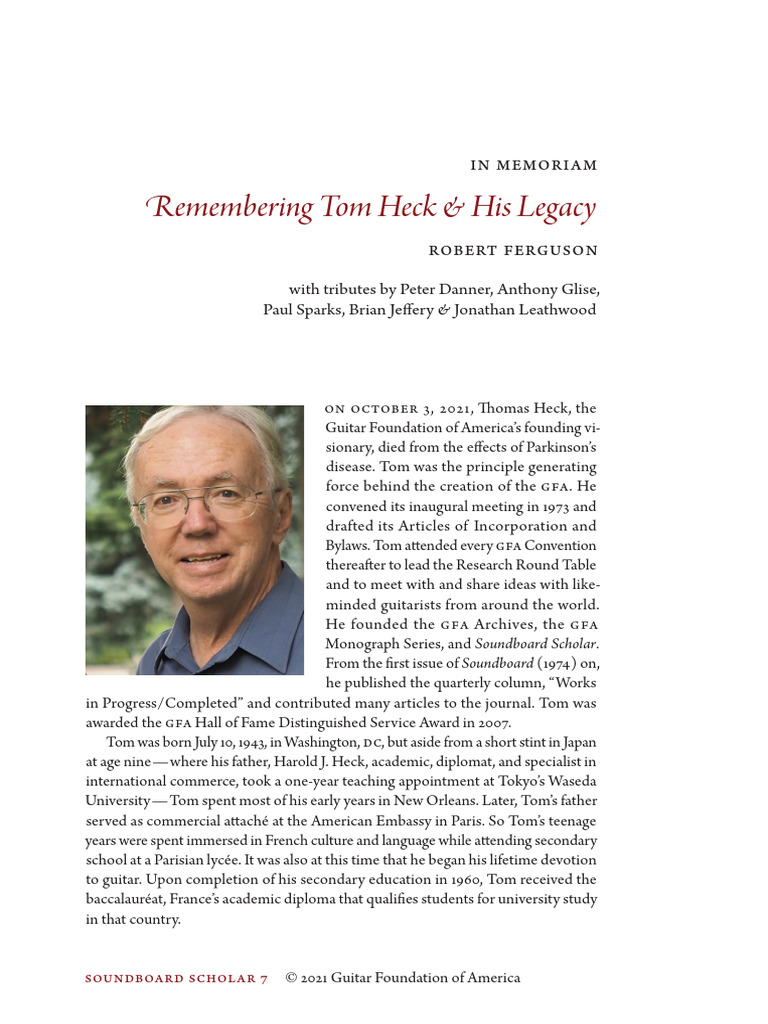 Remembering Tom Heck's Legacy | PDF