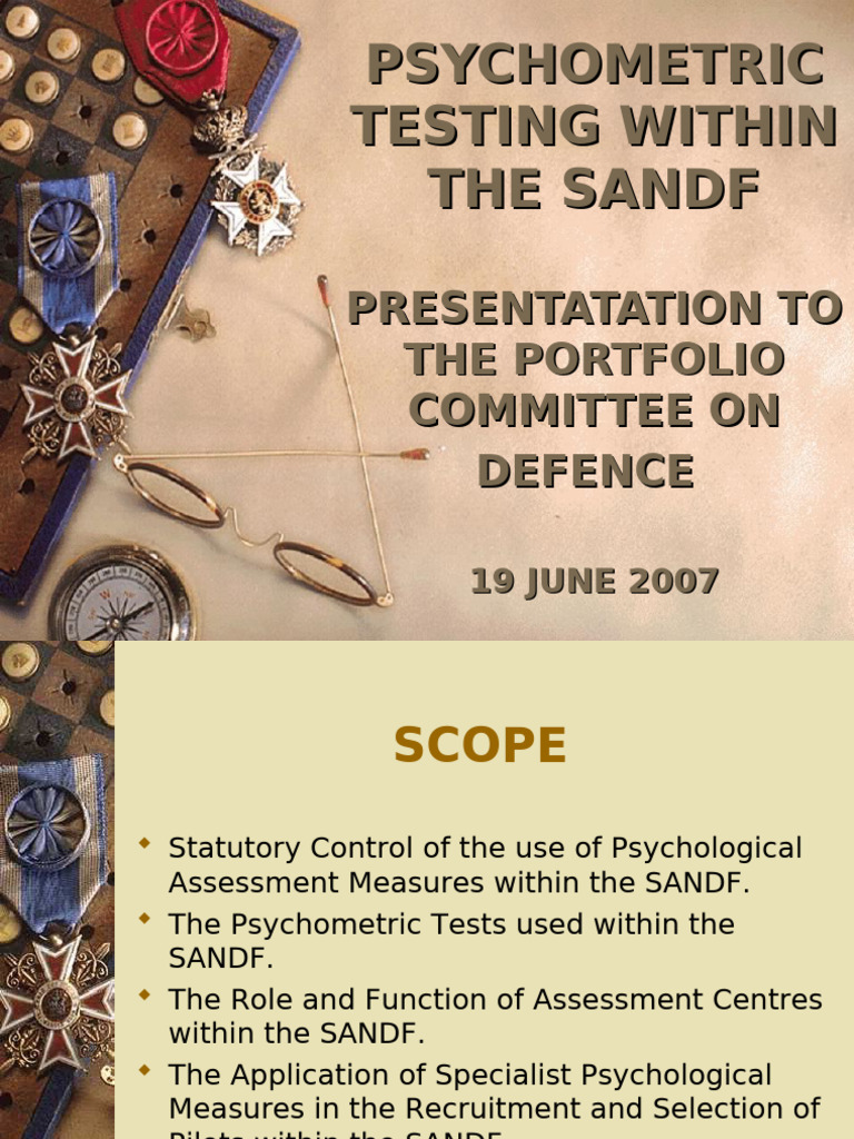 SANDF Psychometric Testing Overview | PDF | Psychometrics | Educational ...