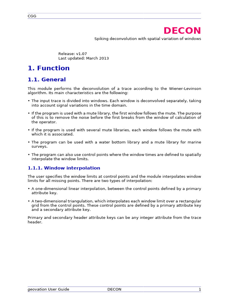 How To Decon in Geovation Software | PDF | Parameter (Computer ...