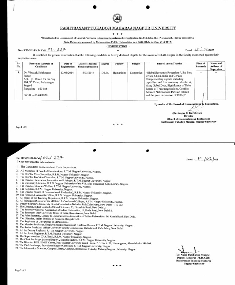 D.litt. Awarded Notification (02) 15 February 2025 | PDF