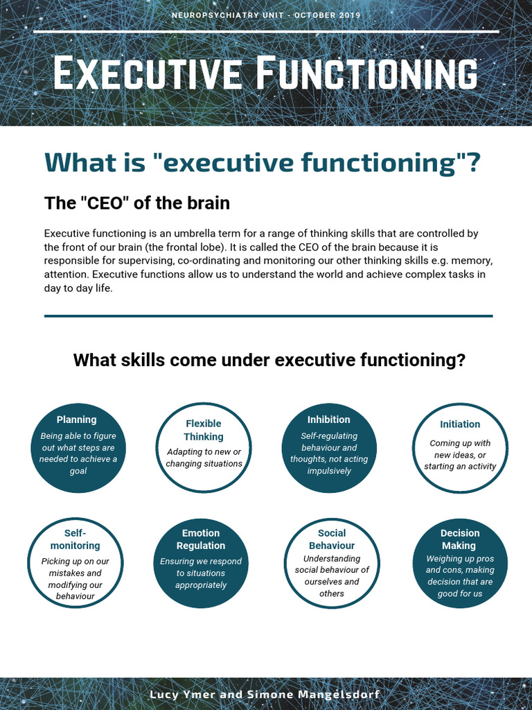Understanding Executive Functioning Skills Pdf Executive Functions