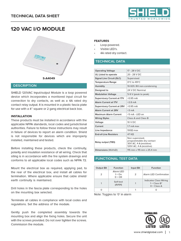 Data-Sheet-Input-Output-Module-Omega-Shield-UL-R1 | PDF ...