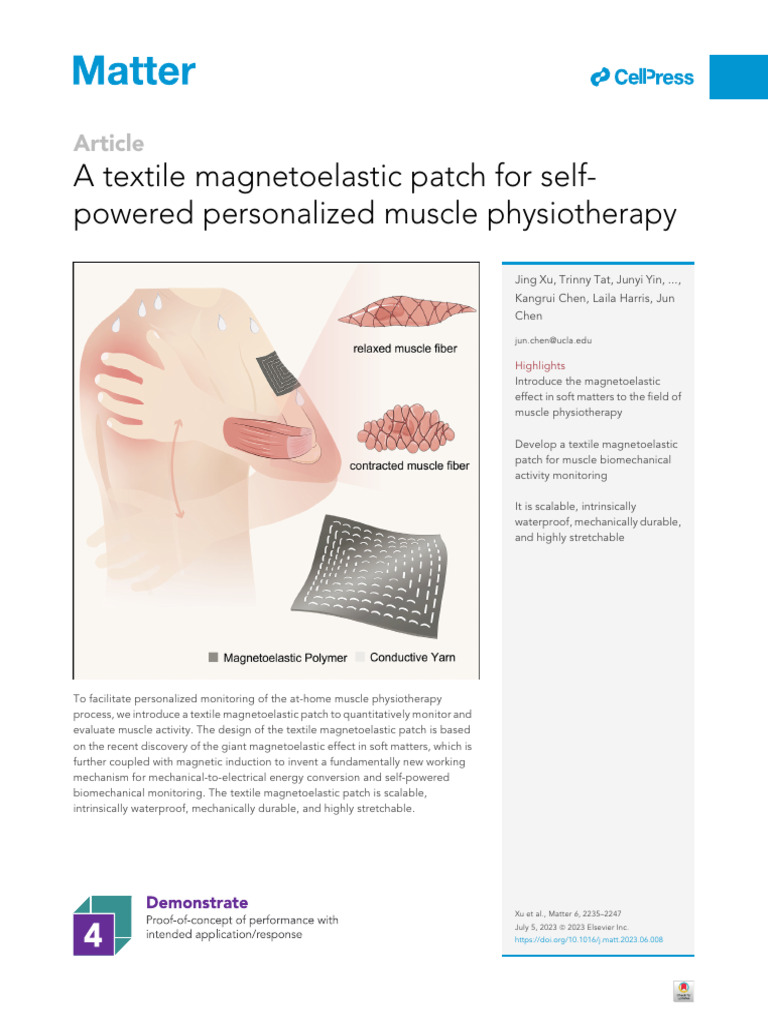 Textile Magnetoelastic Patch for Muscle Rehab | PDF | Signal To Noise ...