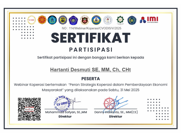 Hartanti Desmuti SE, MM, CH, CHT | PDF