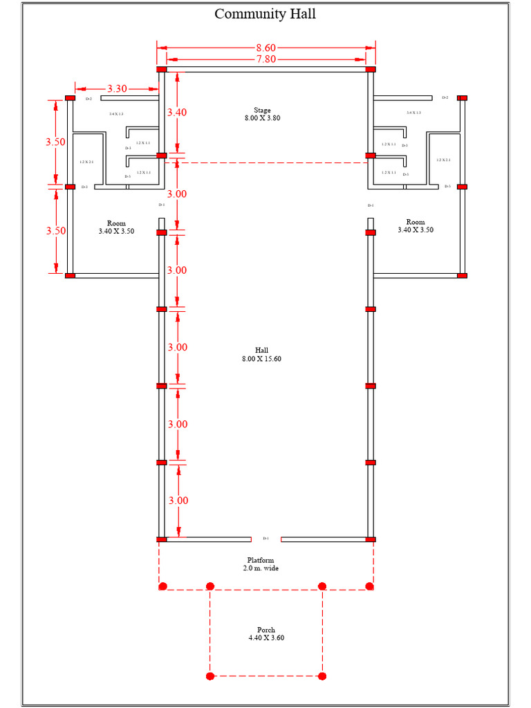 Community Hall Dimensions and Layout | PDF