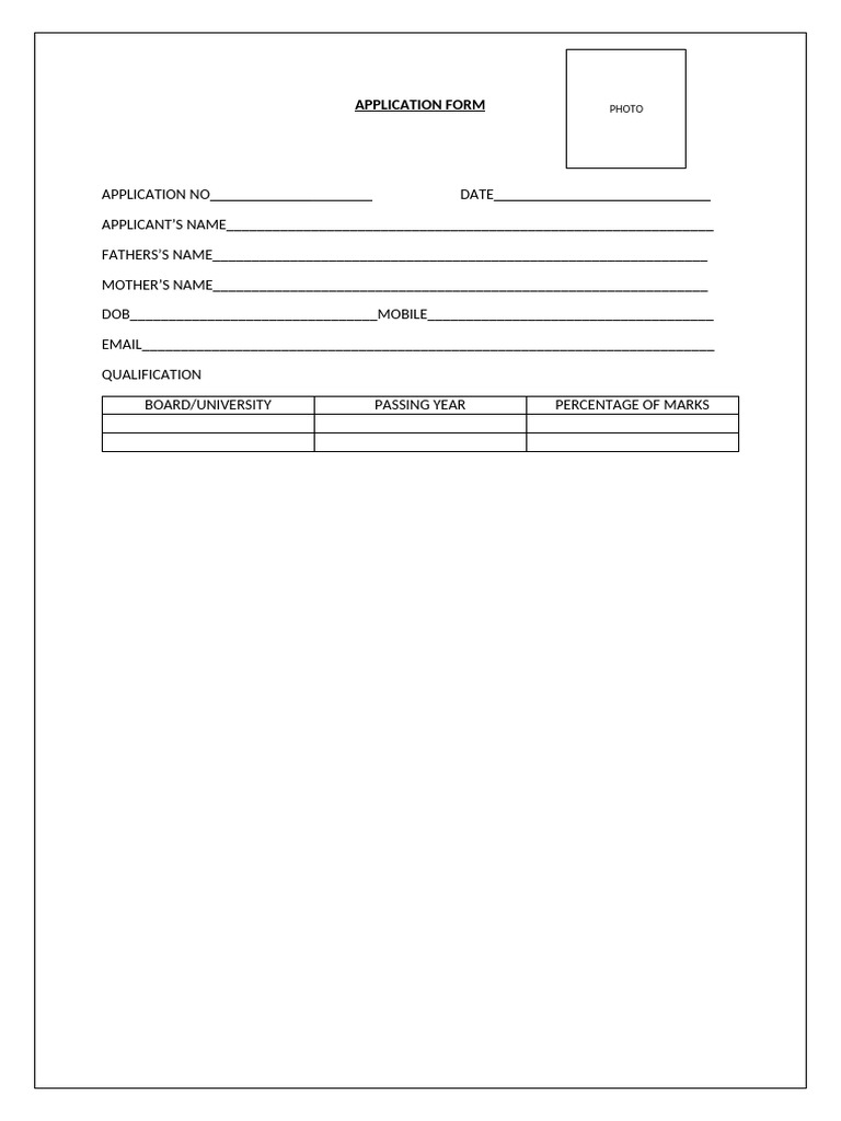 Application Form | PDF
