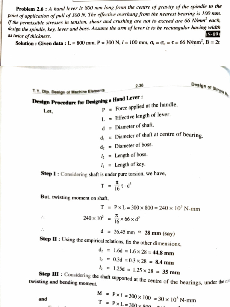 Hand Lever and Spring Design Calculations | PDF | Stress (Mechanics ...