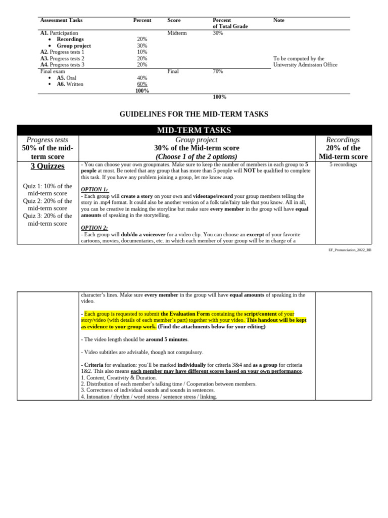 Midterm and Final Exam Guidelines | PDF