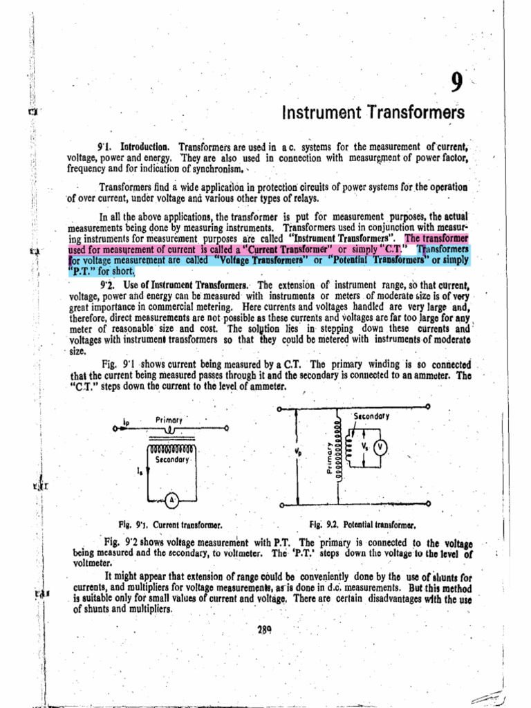 CT and PT | PDF