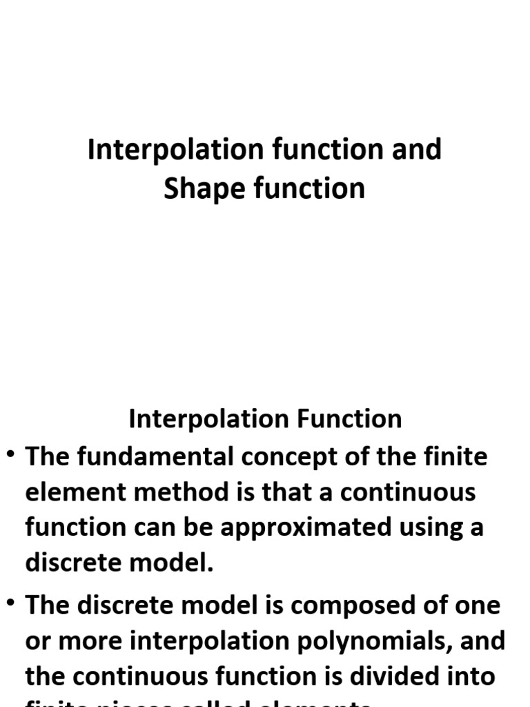 Interpolation and Shape Functions Explained | PDF