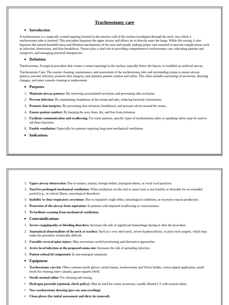 Essential Tracheostomy Care Guide | PDF | Respiratory Tract | Clinical ...
