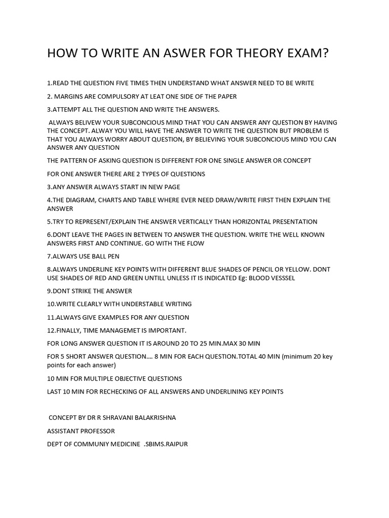 How To Write Theory