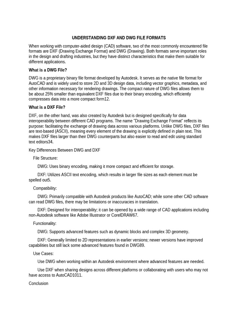 Understanding DXF and DWG File Formats | PDF | Auto Cad | Computing