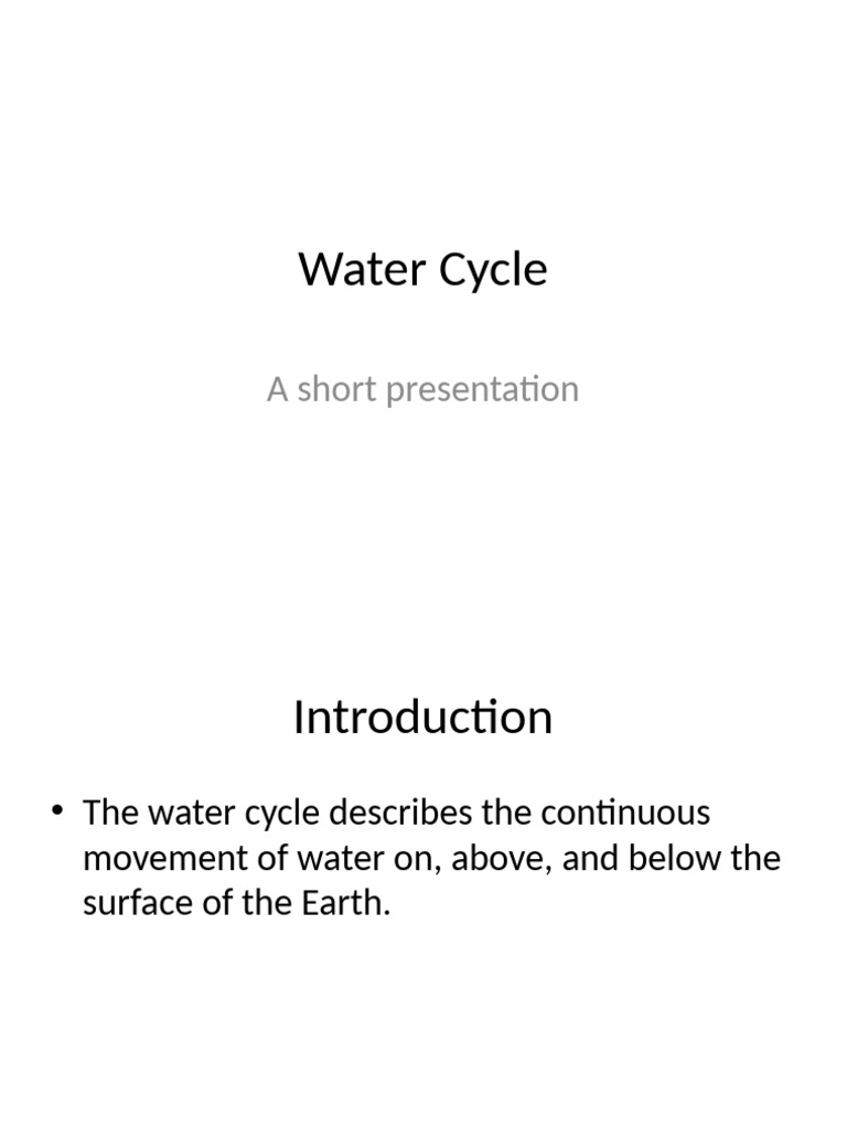 Understanding the Water Cycle | PDF