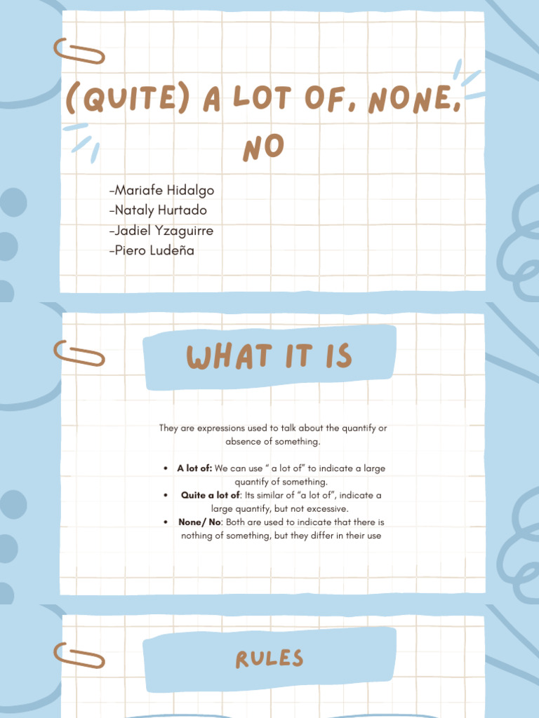 (Quite) A Lot Of, None, No | PDF