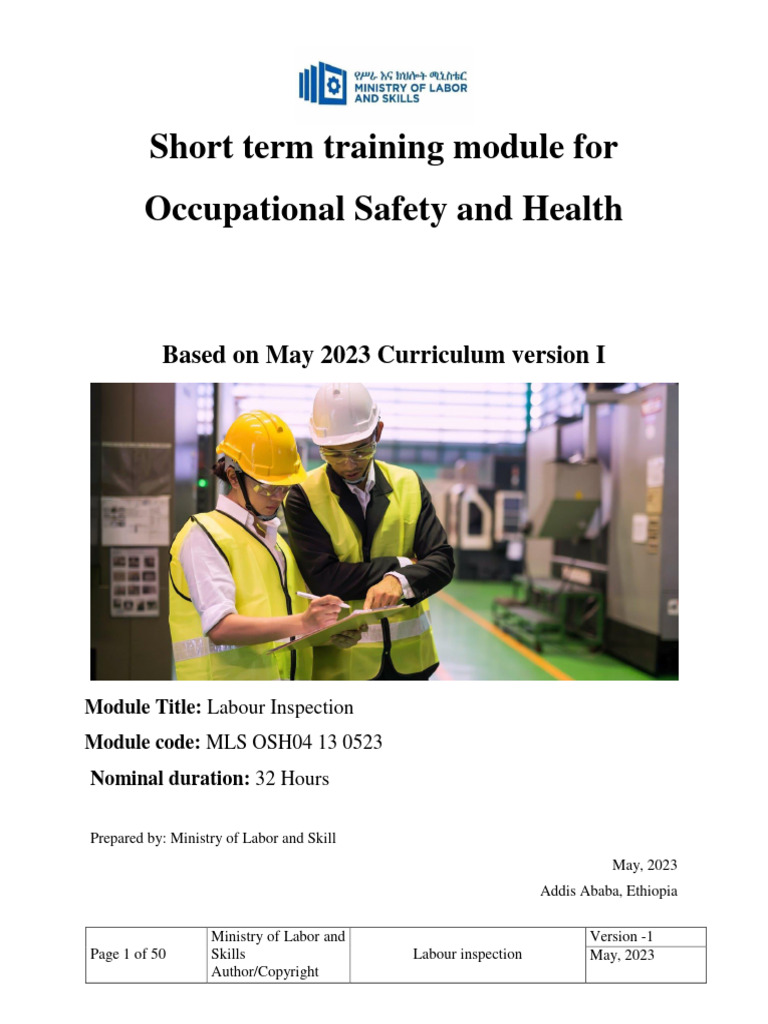 Labour Inspection Training Module | PDF | Labour Law | Occupational ...