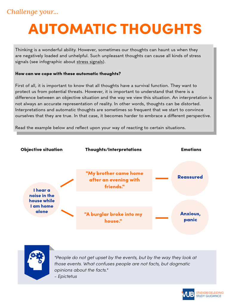 Coping with Automatic Negative Thoughts | PDF | Thought | Emotions