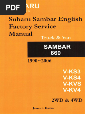 Subaru Sambar English Factory Servie Manual (T | PDF