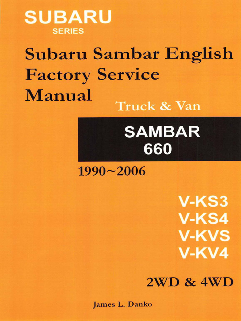 Subaru Sambar English Factory Servie Manual (T | PDF