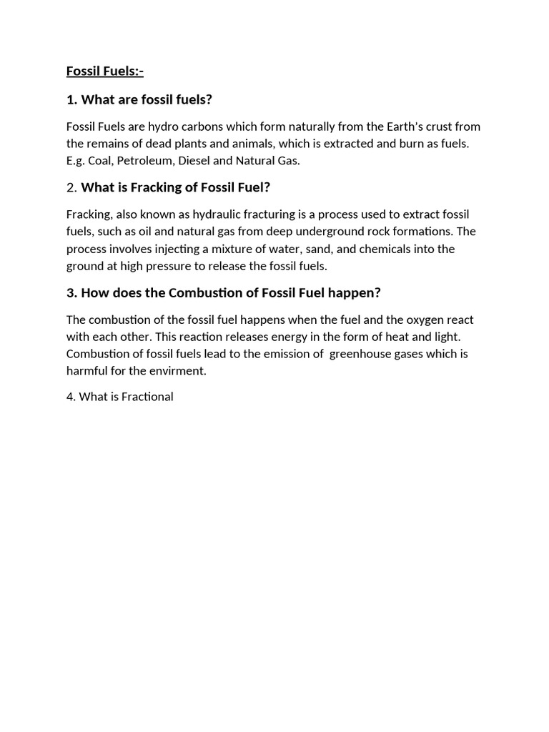Understanding Fossil Fuels and Fracking | PDF