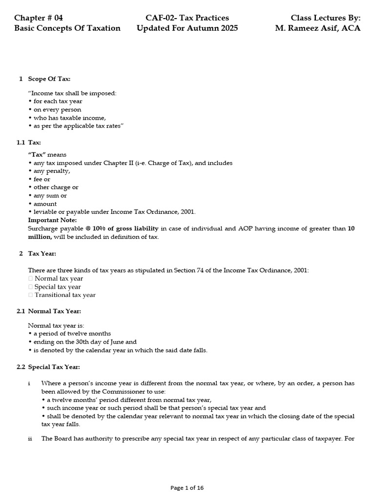 Taxation Basics: Key Concepts Explained | PDF | Taxes | Tax Deduction
