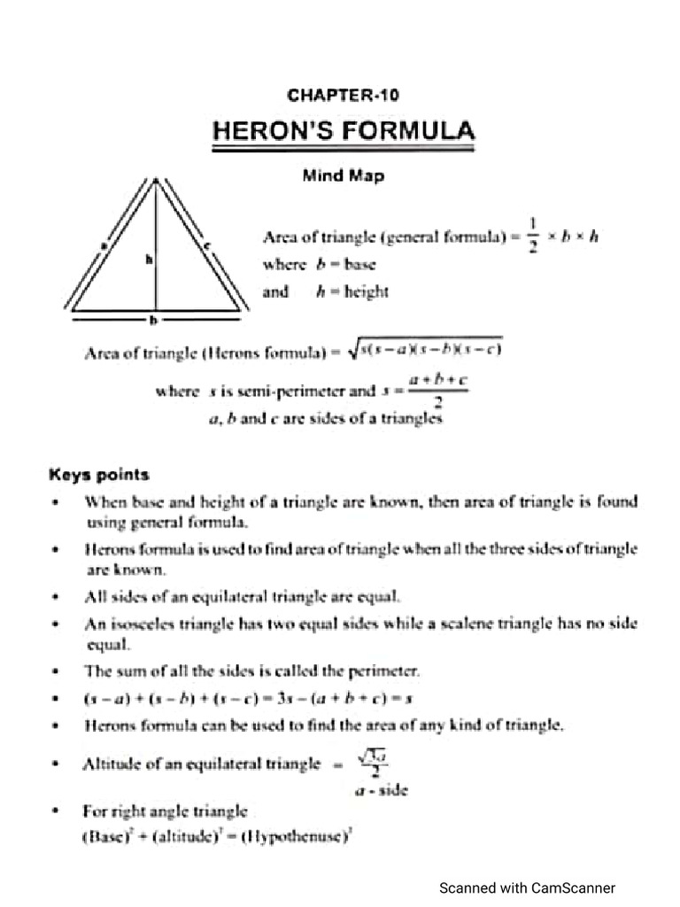 Ch-10 Heron's Formula | PDF