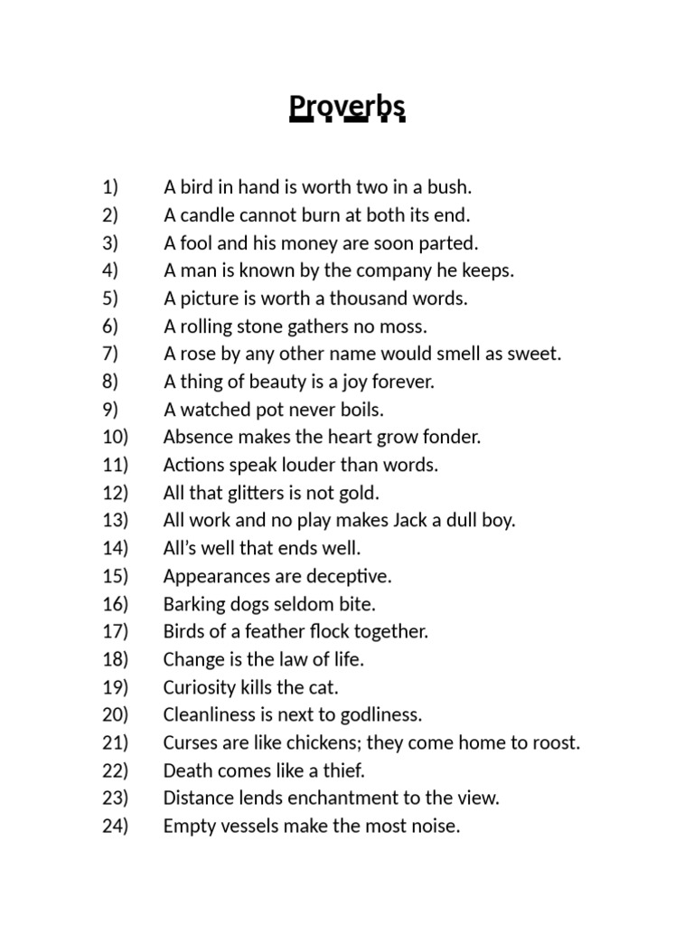 1000 English Proverbs with Meanings | PDF