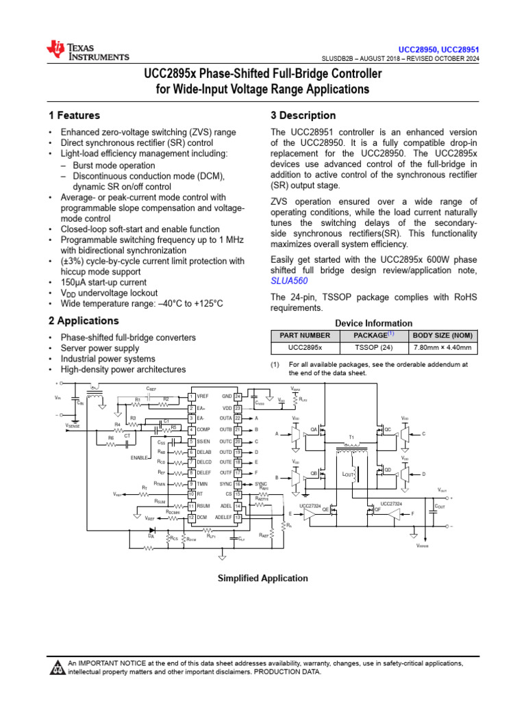 Ucc 28951 | PDF | Amplifier | Electrostatic Discharge