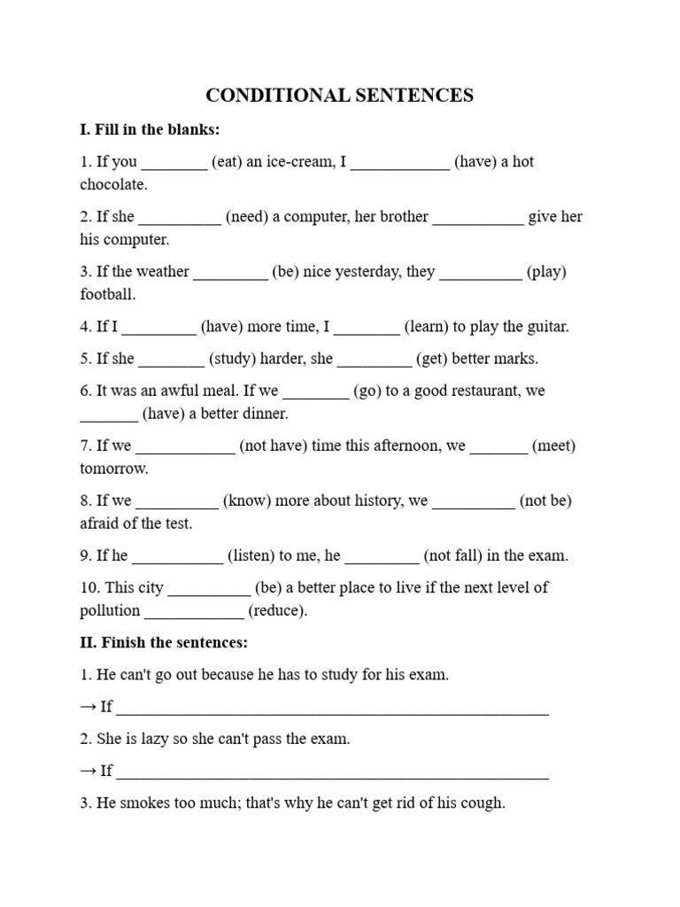 Conditional Sentences and Comparisons Practice | PDF
