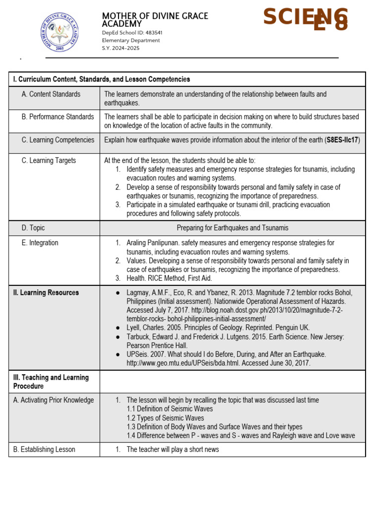 Preparing For Earthquakes and Tsunamis | PDF | Earthquakes | Tsunami