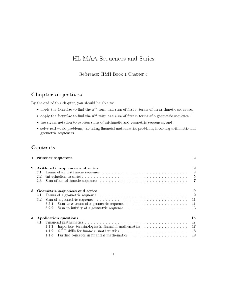 MAA HL Sequences and Series | PDF | Interest | Summation
